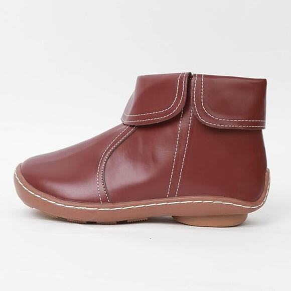 Fashion Womens Ankle Boot Comfortable Slip On Flat Booties Red Size 8US / 39CN - Picture 13 of 13